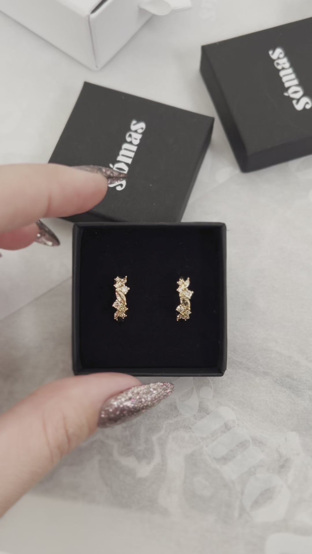 Peach Leaf Huggie Earrings