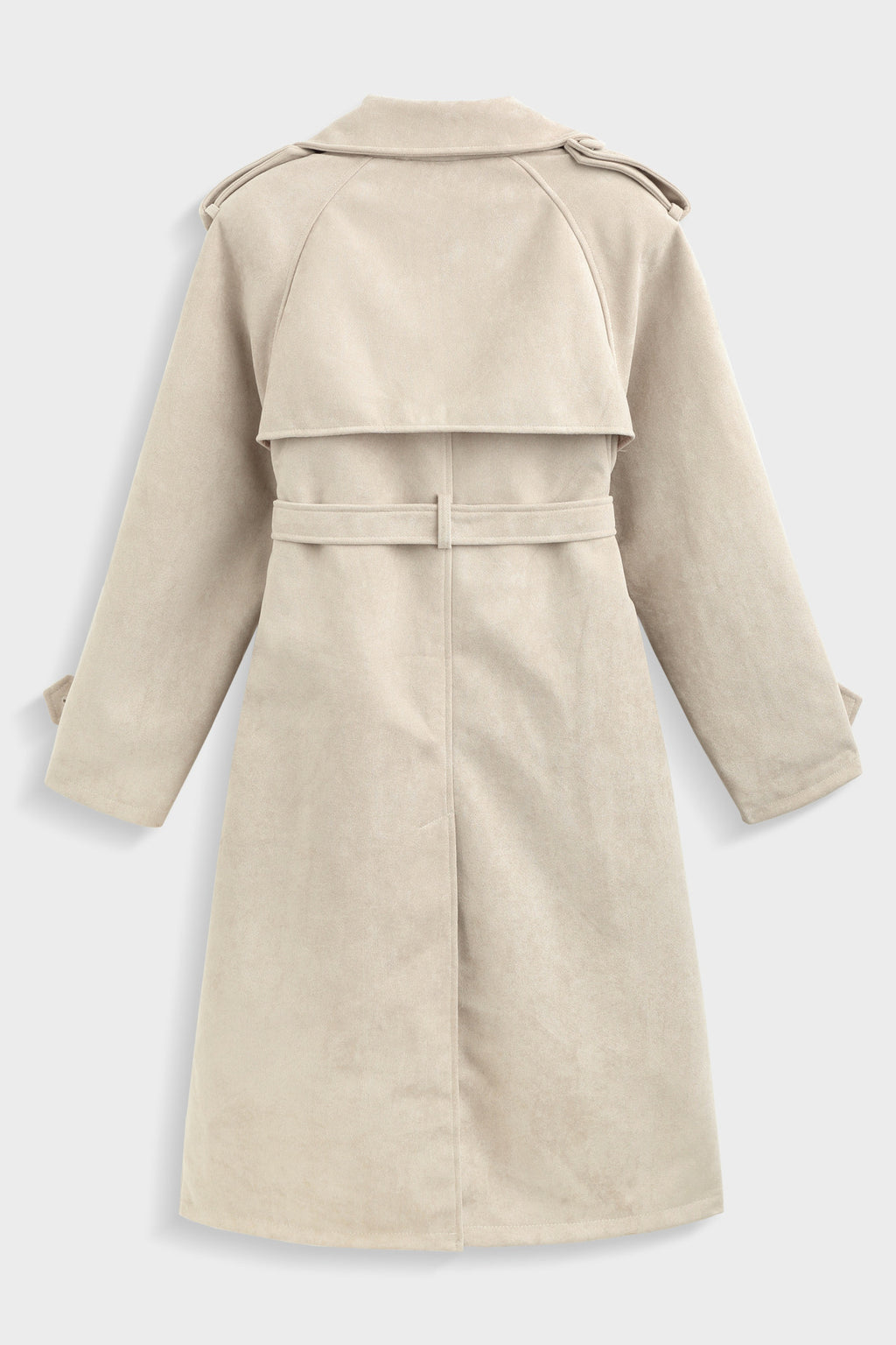 RAYE FAUX SUEDE TRENCH - CREAM