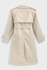 RAYE FAUX SUEDE TRENCH - CREAM