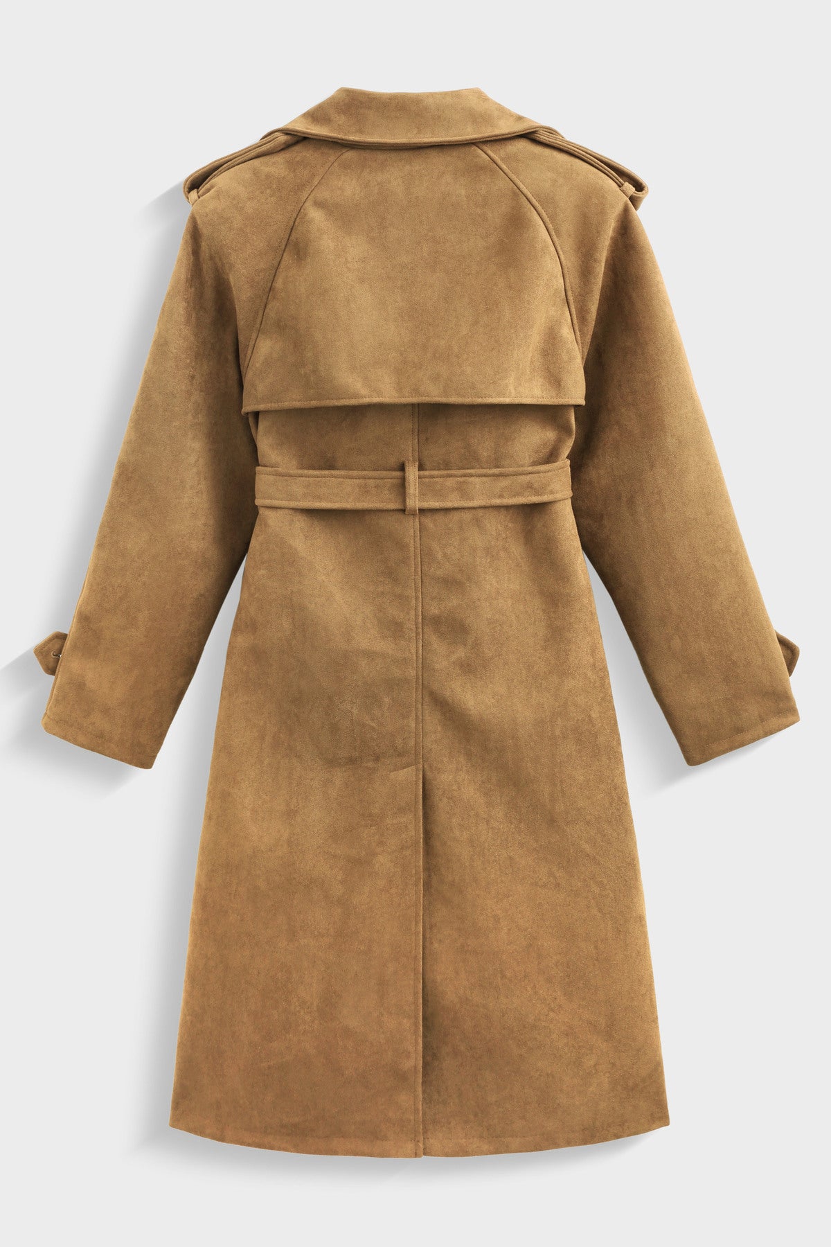 RAYE FAUX SUEDE TRENCH - CARMEL