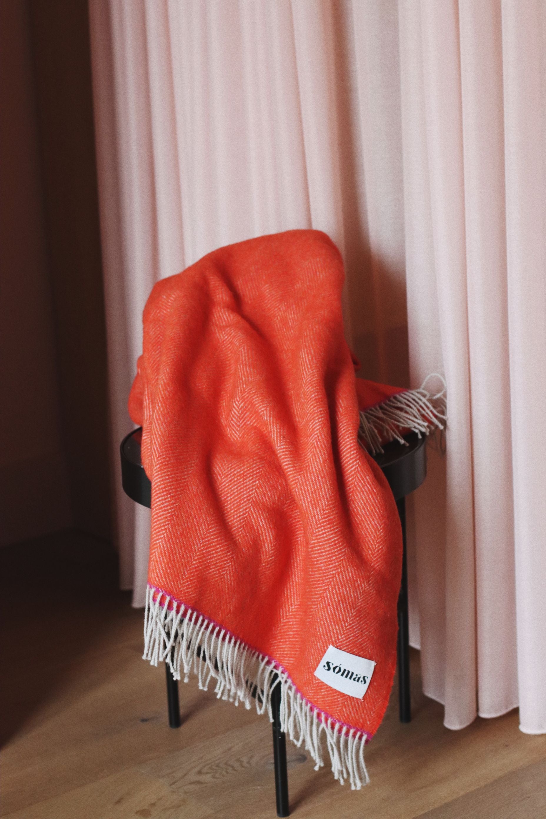 100% Wool Throw - Orange