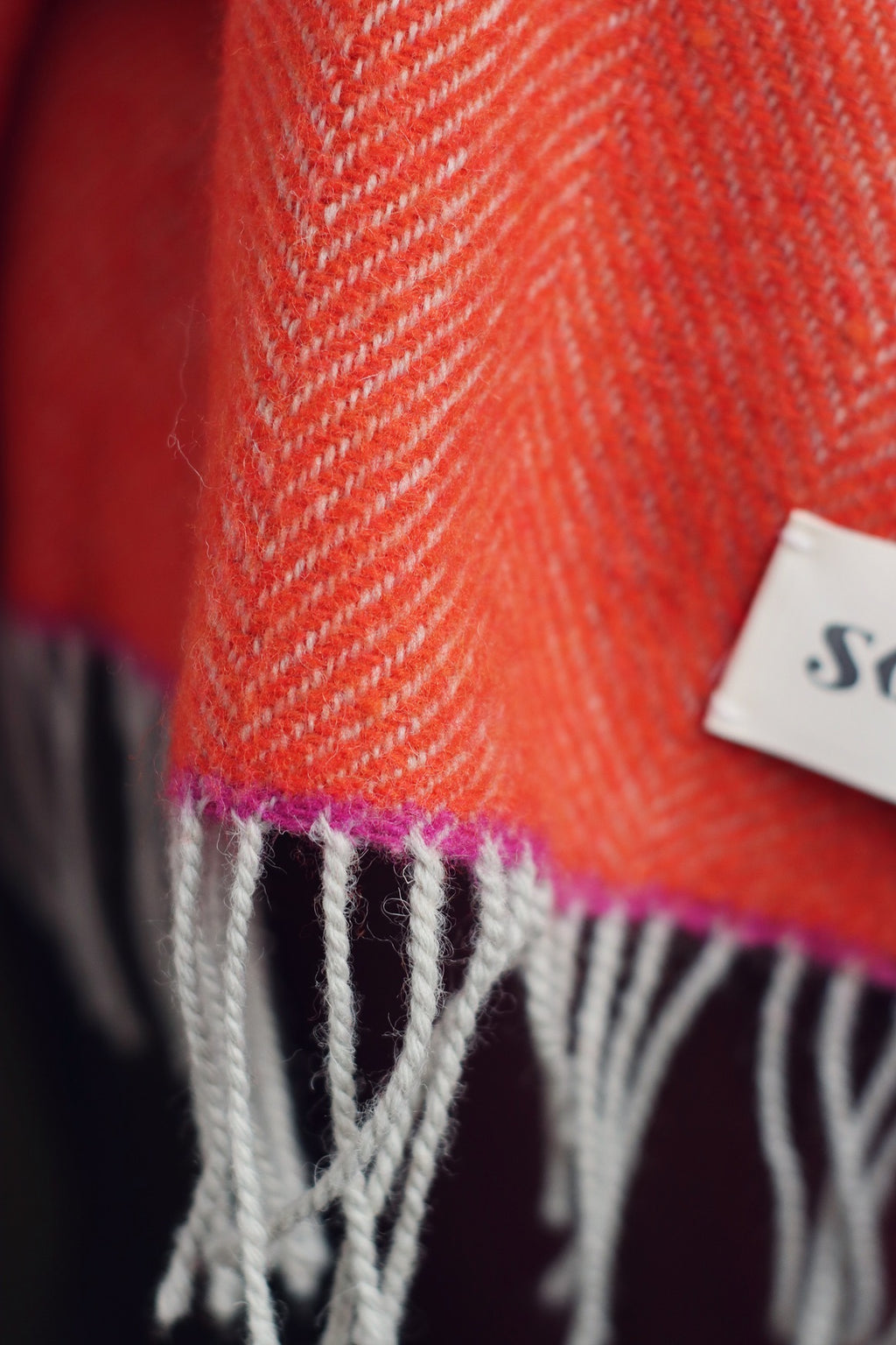 100% Wool Throw - Orange