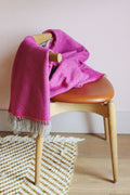 100% Wool Throw - Fuchsia