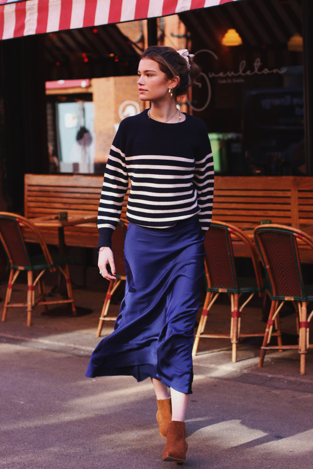 BRETON HAYFIELD RIBBED JUMPER NAVY