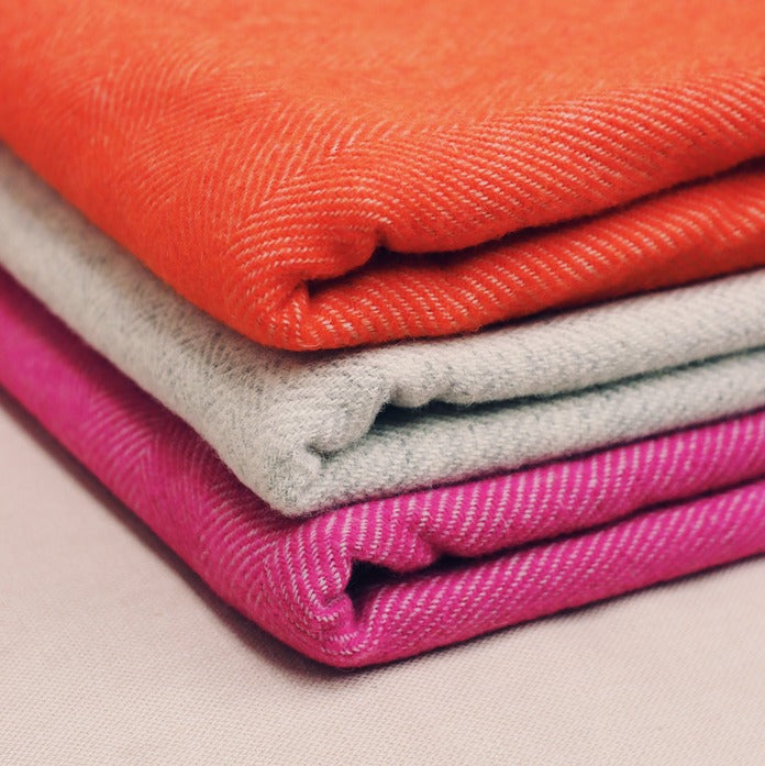 100% Wool Throw - Orange